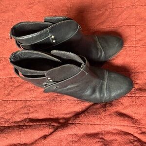 Rag & Bone Black Ankle Booties with Side Zipper